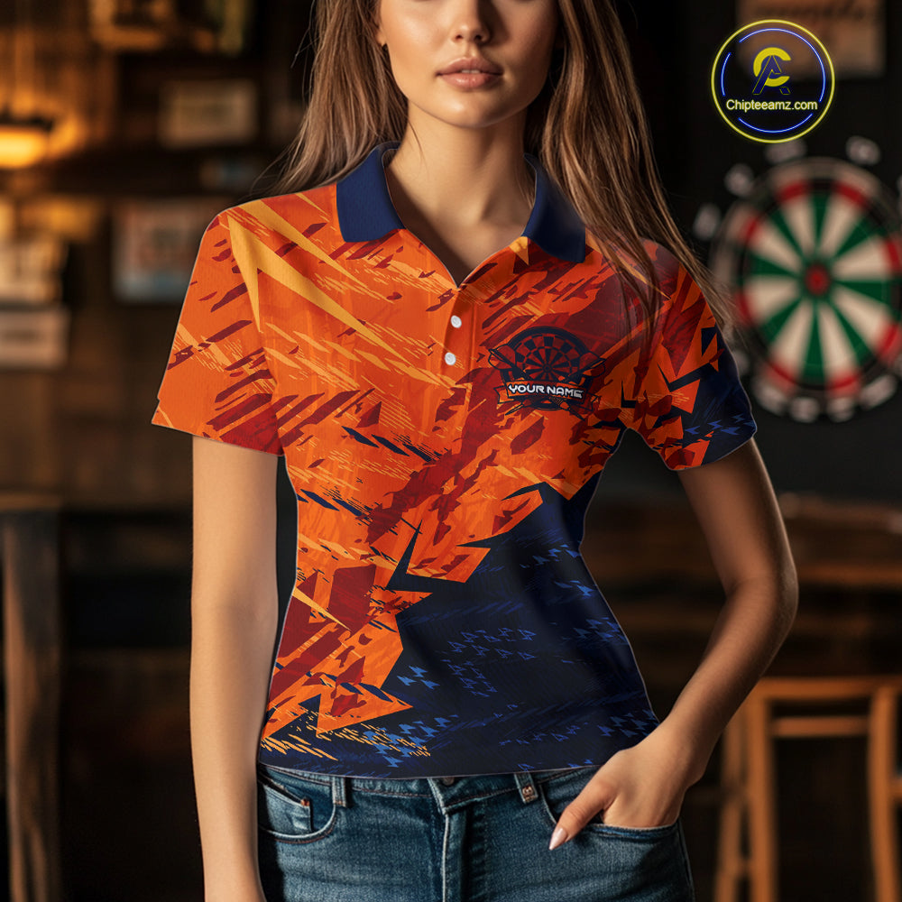 Blue & Orange Dartboards Custom Grunge Dart Shirt For Men, Dart Team Jerseys NYN0231