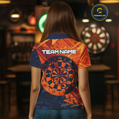 Blue & Orange Dartboards Custom Grunge Dart Shirt For Men, Dart Team Jerseys NYN0231