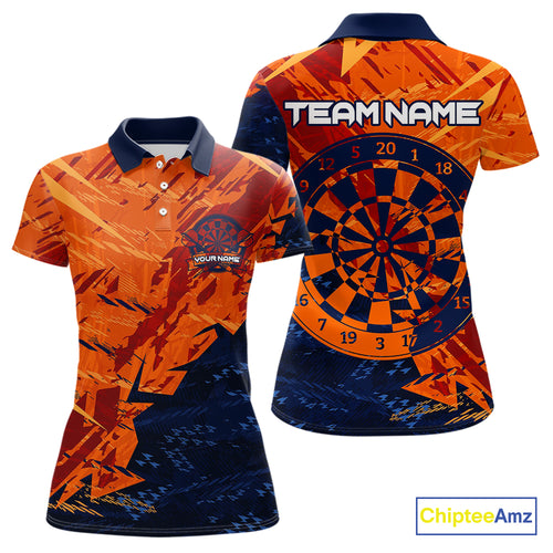 Blue & Orange Dartboards Custom Grunge Dart Shirt For Men, Dart Team Jerseys NYN0231