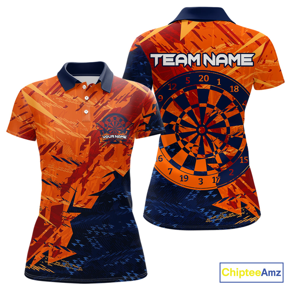 Blue & Orange Dartboards Custom Grunge Dart Shirt For Men, Dart Team Jerseys NYN0231
