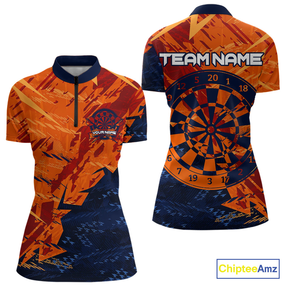 Blue & Orange Dartboards Custom Grunge Dart Shirt For Men, Dart Team Jerseys NYN0231