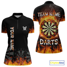 Load image into Gallery viewer, Fire Skull Multi-Flame Dartboard Custom Dart Shirts For Women, Dart Team Jerseys NYN0240