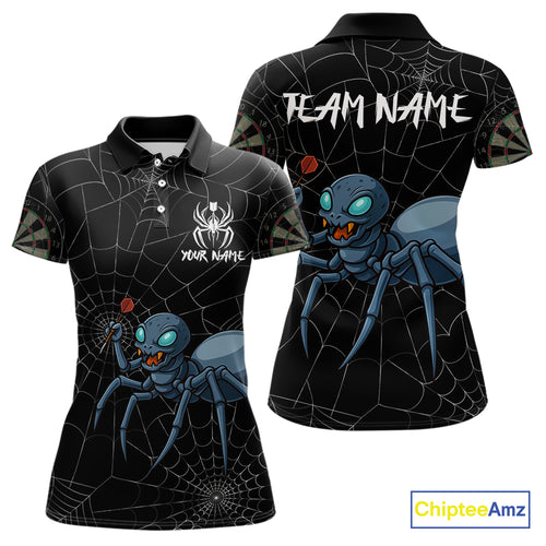 Gray Spider Webs Pattern Custom Aqua Blue Spider Dart Shirt For Women, Dart Jerseys NYN0245