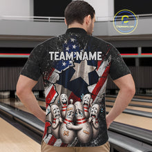 Load image into Gallery viewer, Funny Sad Pins Mascot Patriotic Bowling Jersey For Men Custom Texas - US Flag Bowling Team Shirts NYN3199
