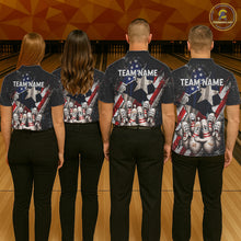 Load image into Gallery viewer, Funny Sad Pins Mascot Patriotic Bowling Jersey For Men Custom Texas - US Flag Bowling Team Shirts NYN3199