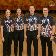 Load image into Gallery viewer, Funny Sad Pins Mascot Patriotic Bowling Jersey For Men Custom Texas - US Flag Bowling Team Shirts NYN3199