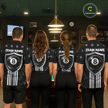 Load image into Gallery viewer, Black Stars 8 Ball Pool Men Billiard Team Shirt Personalized Polo &amp; 1/4-Zip Billiard Gifts NYN2381