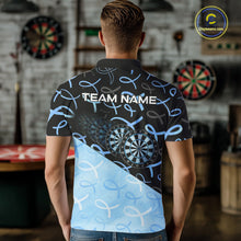 Load image into Gallery viewer, Male model wearing Prostate Cancer Awareness Darts Polo, Personalized Charity Tournament Jersey