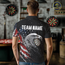 Load image into Gallery viewer, Male model wearing USA Flag Eagle Personalized Darts Polo, Tournament Team Jersey