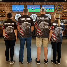 Load image into Gallery viewer, Dart team wearing USA Flag Eagle Custom Tournament Jerseys, Personalized Professional Dart Uniforms