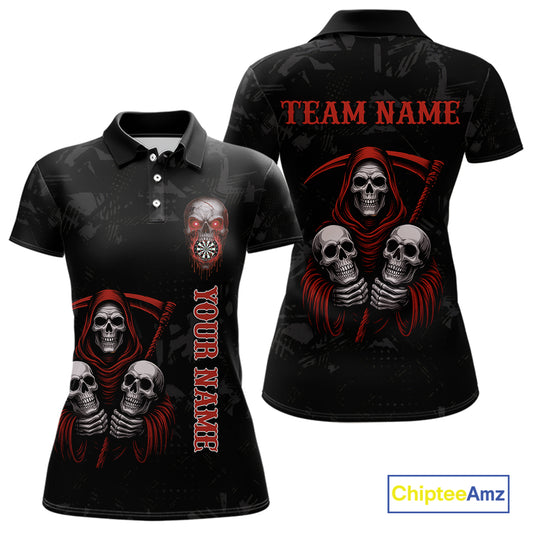Custom Colorful Bulldog Funny Dart Polo Team Shirts For Women Bulldog Dart League Jerseys NYN2181