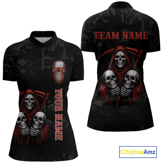 Custom Colorful Bulldog Funny Dart Quarter-Zip Team Shirts For Women Bulldog Dart League Jerseys NYN2181