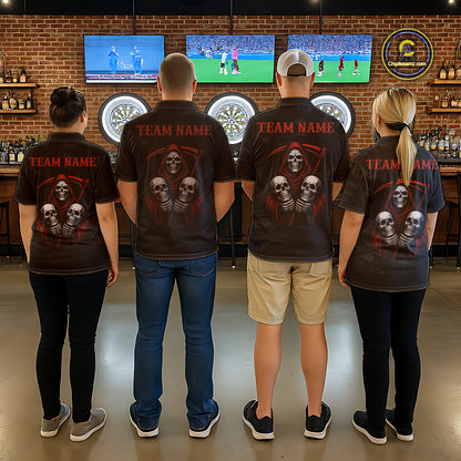 Custom Colorful Bulldog Funny Dart Polo Team Shirts For Men Bulldog Dart League Jerseys NYN2181
