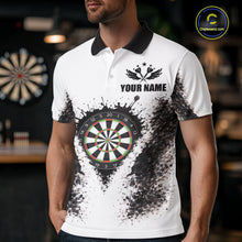 Load image into Gallery viewer, Black And White Splatter Dartboard Men Darts Polo &amp; 1/4-Zip Shirts Custom Outfits Darts Team Jersey NYN3036