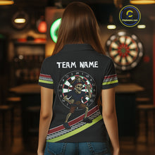 Load image into Gallery viewer, Women&#39;s Custom Dart Shirt With Skeleton Holding Dart Arrow And Colorful Dartboard NYN0252