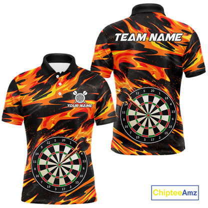 Fire Flame Dartboard Dart Shirt For Men Personalized Red Flames Dart Team Outfits Jerseys NYN4053