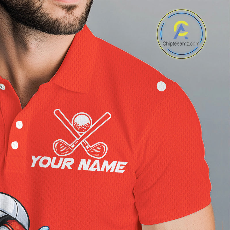 Custom Red Funny Octopus Mens Golf Polo Shirt Personalized Crab Golfer Golf Team Golf Apparel NYN4807