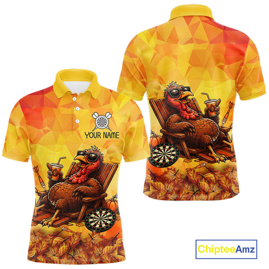 Custom Funny Turkey Autumn Thanksgiving Darts Shirt For Men, Thanksgiving Darts Team Jersey NYN4070