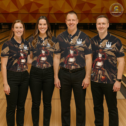 Funny Cowboy Women Bowling Jersey Wild West Gunslinger Bowling Pin Shirt Personalized Bowling Team Apparel NYN4351