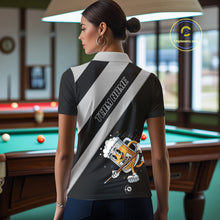 Load image into Gallery viewer, Black Grey Funny Beer Runner 8 Ball Women Billiards Shirt Personalized Pool Balls Billiard Team Names NYN2680