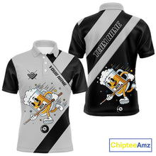 Load image into Gallery viewer, Black Grey Funny Beer Runner 8 Ball Men Billiards Shirt Personalized Pool Balls Billiard Team Names NYN2680