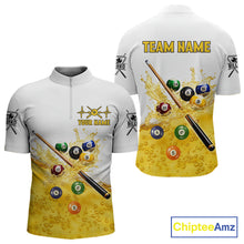 Load image into Gallery viewer, Funny Beer Play Pool Balls Billiard Team Shirt For Men Custom Billiard Polo &amp; 1/4 Zip Attire NYN2474