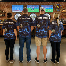 Load image into Gallery viewer, Blue Smoking Grim Reaper Dartboard Dart Polo Shirts For Men Custom Multiskull Dart Team Shirts NYN2683
