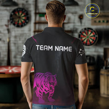 Load image into Gallery viewer, Men’s Darts Team Jersey With Eye-Catching Magenta Tiger And Grunge Pattern NYN0278