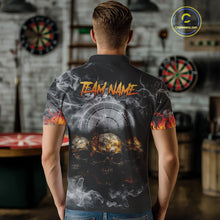 Load image into Gallery viewer, Smoke Skull Darts Grunge Men's Darts Polo Shirt - Custom Name For Players NYN0749