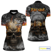 Load image into Gallery viewer, Smoke Skull Darts Grunge Women's Darts Quarter-Zip Shirt - Custom Name For Players NYN0749