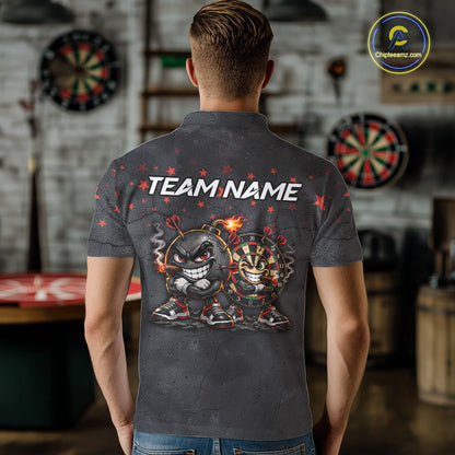 Custom Funny Bomb Darts Shirt For Men Personalized Bomb Grunge Darts Team Tournament Jersey NYN4843