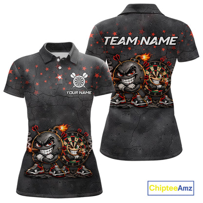 Custom Funny Bomb Darts Shirt For Women Personalized Bomb Grunge Darts Team Tournament Jersey NYN4843