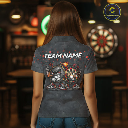 Custom Funny Bomb Darts Shirt For Women Personalized Bomb Grunge Darts Team Tournament Jersey NYN4843