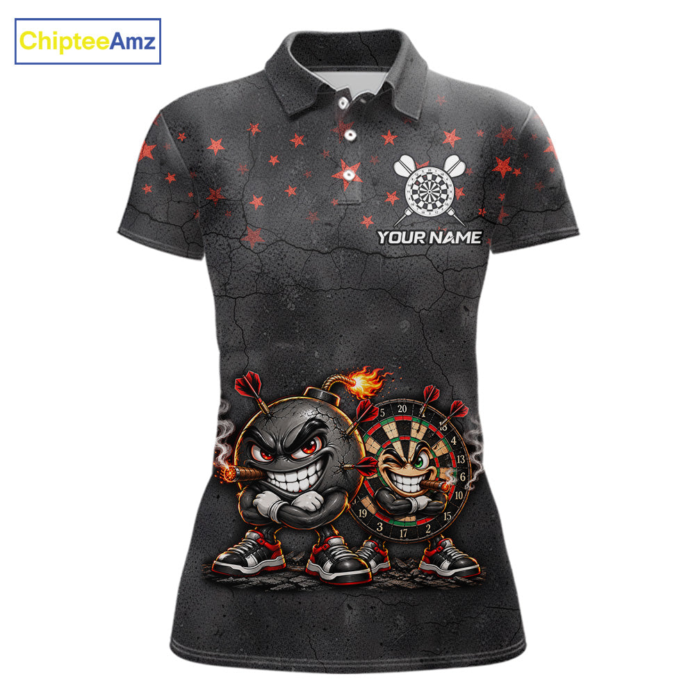 Custom Funny Bomb Darts Shirt For Women Personalized Bomb Grunge Darts Team Tournament Jersey NYN4843
