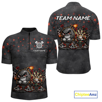 Custom Funny Bomb Darts Shirt For Men Personalized Bomb Grunge Darts Team Tournament Jersey NYN4843