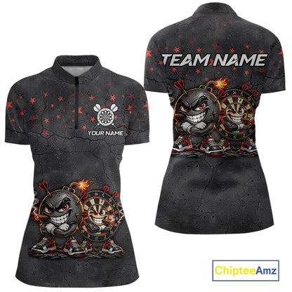 Custom Funny Bomb Darts Shirt For Women Personalized Bomb Grunge Darts Team Tournament Jersey NYN4843