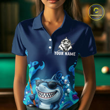 Load image into Gallery viewer, Personalized Funny Shark Blue Waving Billiard 8 Ball Shirt For Women Billiard Pool Team Jersey NYN3221