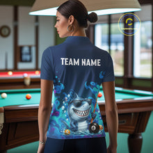 Load image into Gallery viewer, Personalized Funny Shark Blue Waving Billiard 8 Ball Shirt For Women Billiard Pool Team Jersey NYN3221
