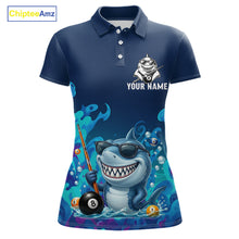 Load image into Gallery viewer, Personalized Funny Shark Blue Waving Billiard 8 Ball Shirt For Women Billiard Pool Team Jersey NYN3221