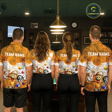 Load image into Gallery viewer, Funny Beer 8 Ball Mens Billiard Shirt Custom White Yellow Splatter Paint Billiard Pool Team Clothing NYN3223