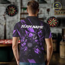 Load image into Gallery viewer, Purple Funny Muscle Bull Dartboard Custom Funny Darts Polo Shirt For Men Dart Jerseys NYN1956
