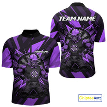Load image into Gallery viewer, Purple Funny Muscle Bull Dartboard Custom Funny Darts Quarter-Zip Shirt For Men Dart Jerseys NYN1956