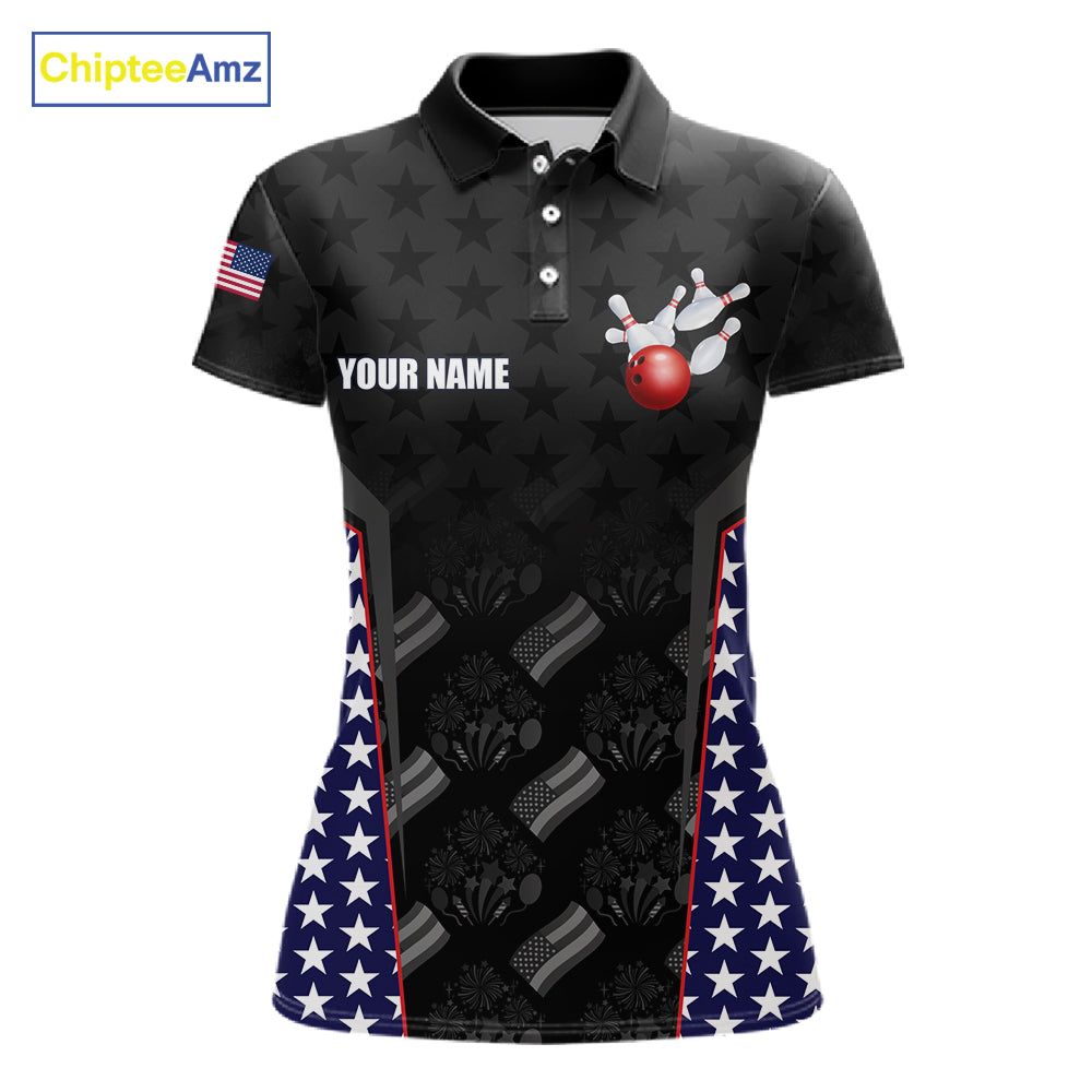 Personalized American Flag Eagle Bowling Shirts For Men Patriotic Bowling Pins And Ball Team Jersey NYN3074