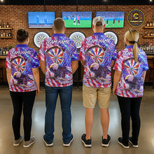 Load image into Gallery viewer, Funny Eagle Freedom Patriotic Darts Polo Shirt For Women Custom Holographic US Flag Dart Jerseys NYN2520