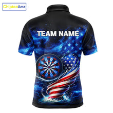 Load image into Gallery viewer, American Flag Dartboard Tornado Men Darts Polo Shirt Custom Patriotic Funny Dart Team Jerseys NYN2525