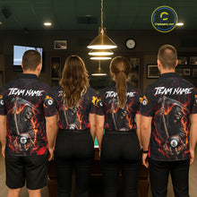 Load image into Gallery viewer, Fire Flame 8 Ball Pool Men Billiard Shirt Custom Red Grunge Grim Reaper Billiard Jersey For Pooler NYN3087