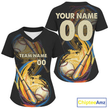Load image into Gallery viewer, Custom Women's Baseball Jerseys Personalized Colorful Baseball, Youth Baseball Shirt NYN1135