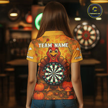 Load image into Gallery viewer, Custom Funny Turkey Dartboard Dart Polo Shirt For Women Autumn Thanksgiving Dart Jersey NYN1457