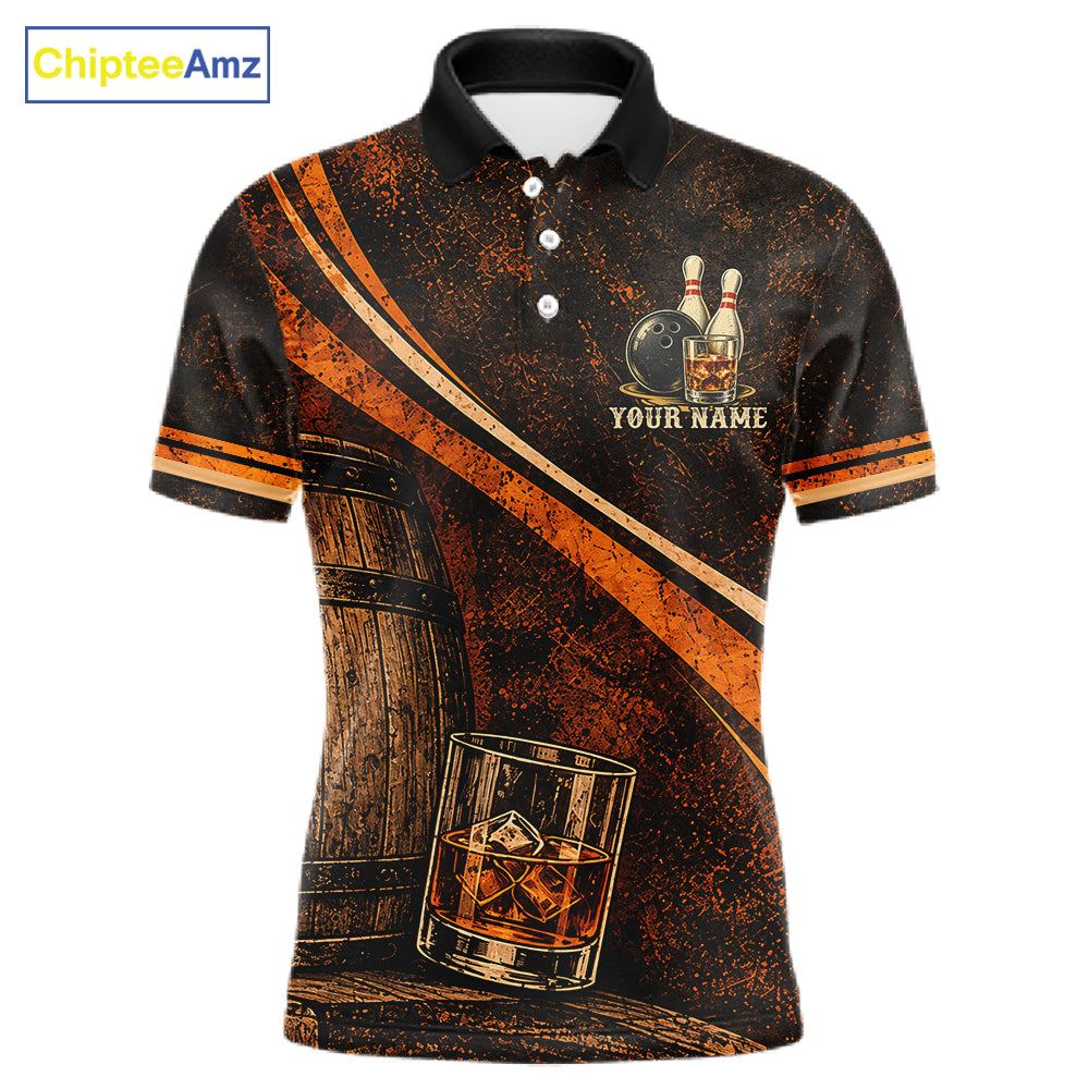 Drunk Retro Bowling Shirt For Men Custom Funny Whiskey Bowling Team League Bowler Drinking Gift NYN4537