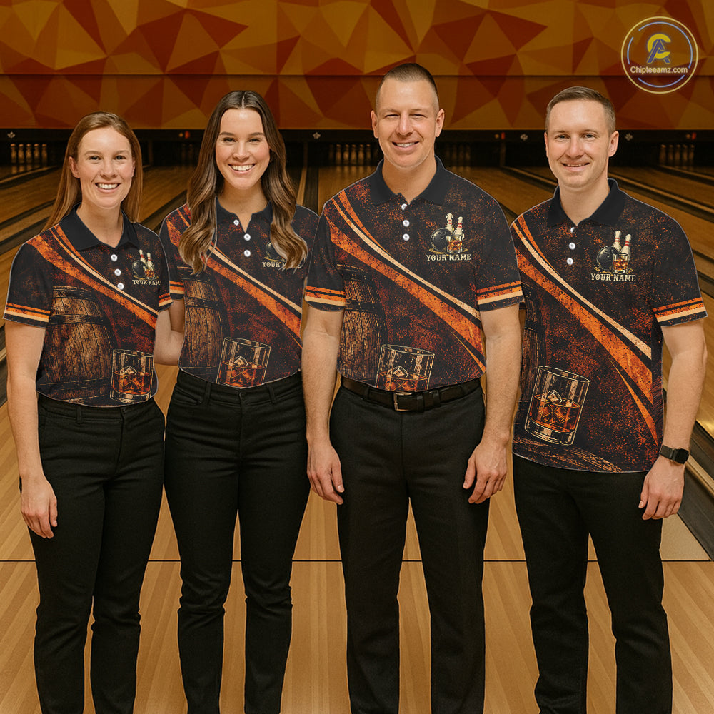 Drunk Retro Bowling Shirt For Men Custom Funny Whiskey Bowling Team League Bowler Drinking Gift NYN4537